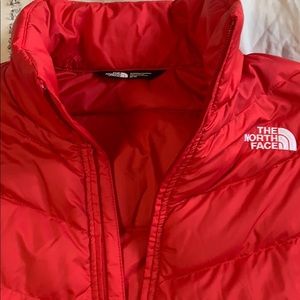 The north face red puffer vest
